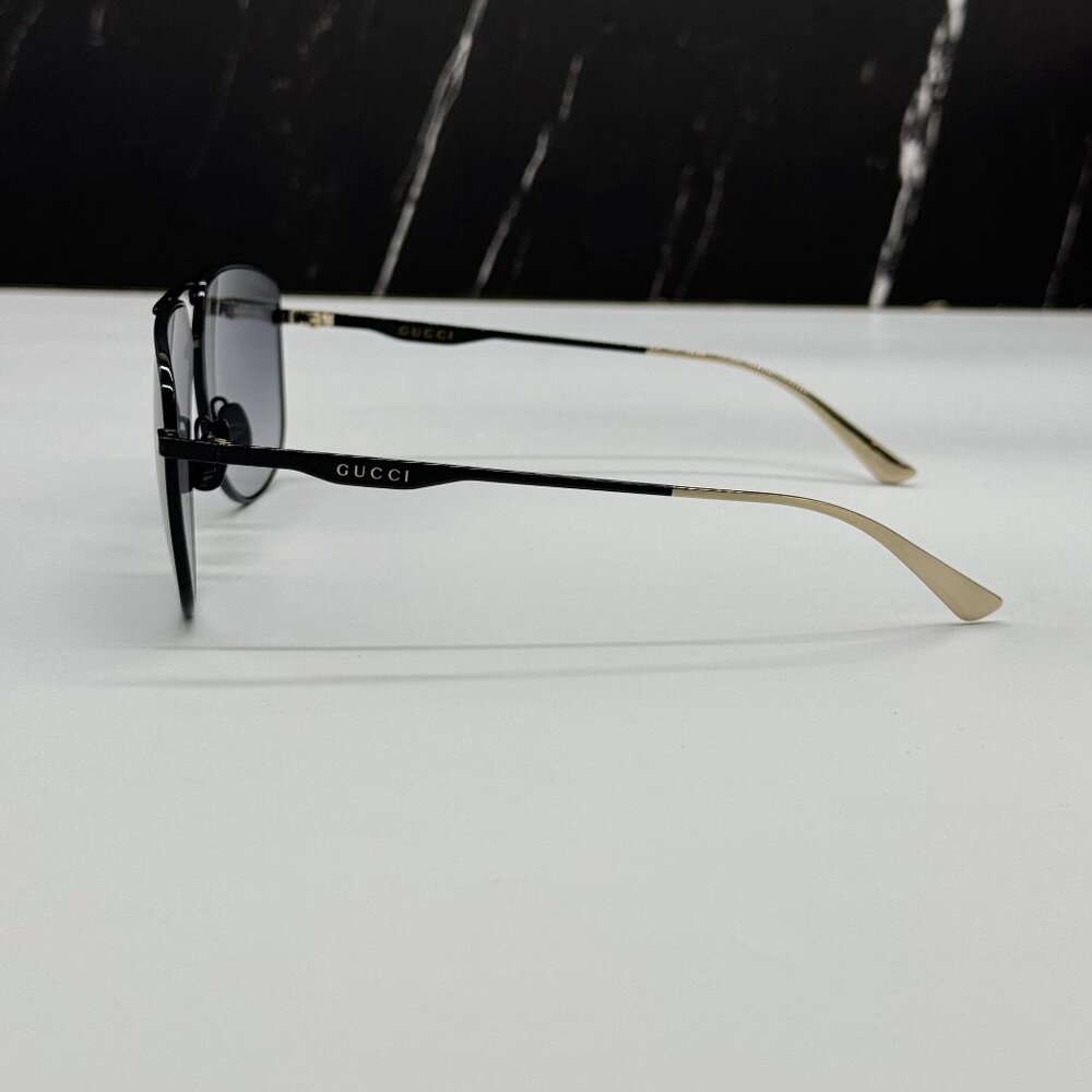 NEW GUCCI GG0336S 002 SUNGLASSES MEN BLACK/GRAY EYEWEAR - Picture 6 of 10
